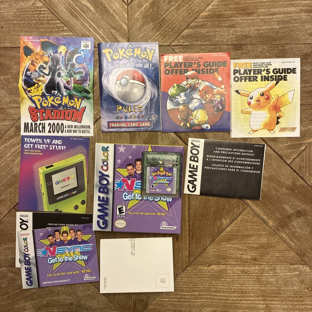 Pokemon Stadium N64 Red Blue Yellow Gameboy Insert March 2000 Poster + Guides!!